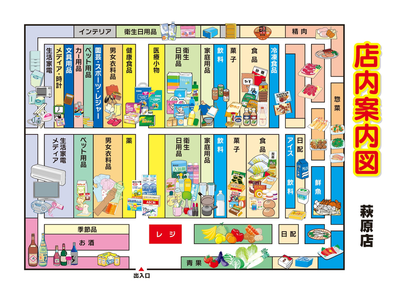 店内案内図　萩原店