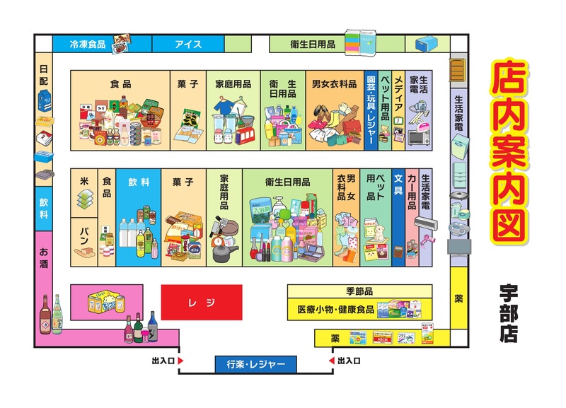 店内案内図　宇部店