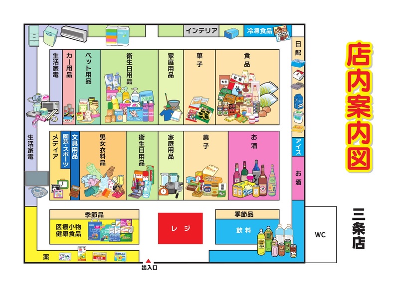 店内案内図　三条店