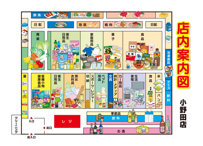 店内案内図　小野田店