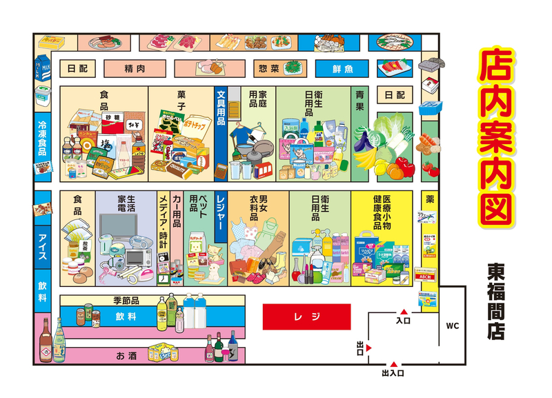 店内案内図　東福間店