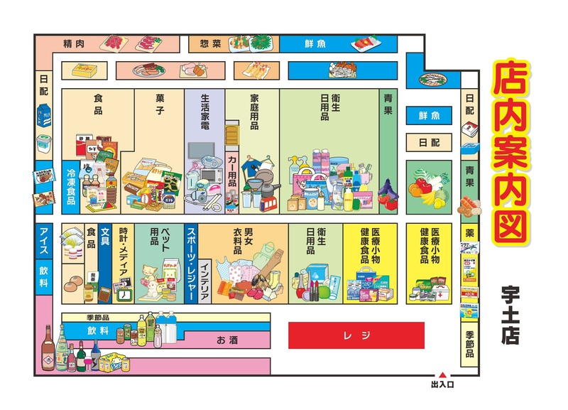 店内案内図　宇土店