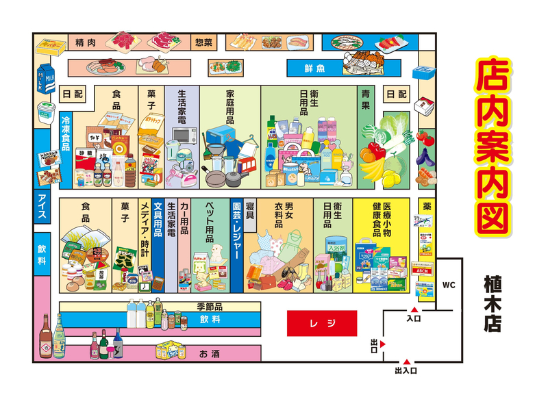 店内案内図　植木店