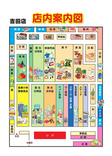 店内案内図　吉田店