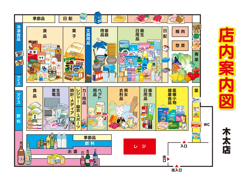 店内案内図　木太店