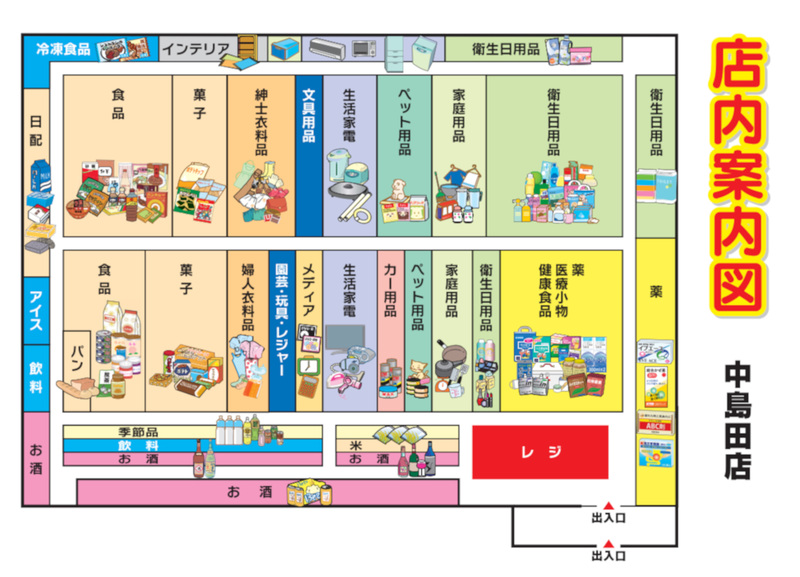 店内案内図　中島田店