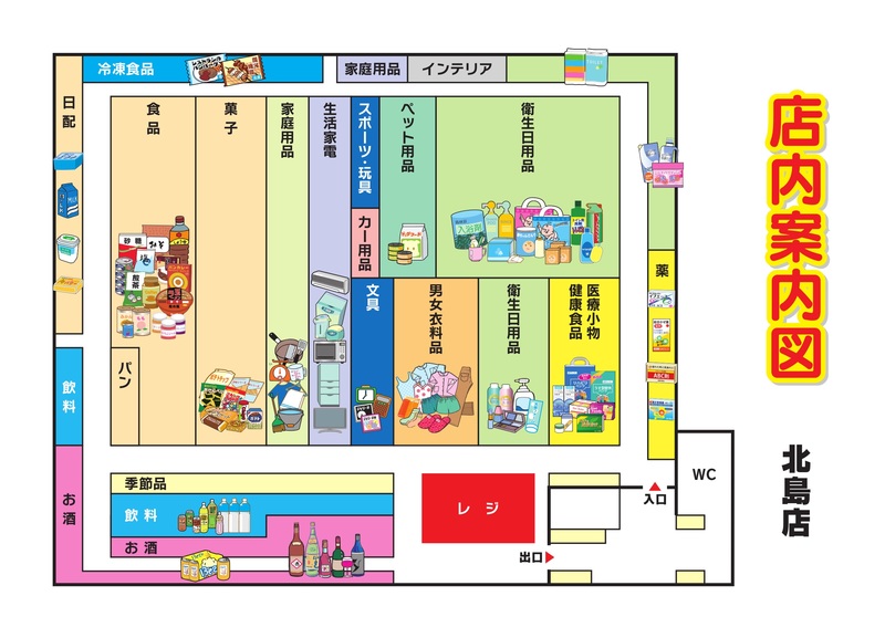 店内案内図　北島店