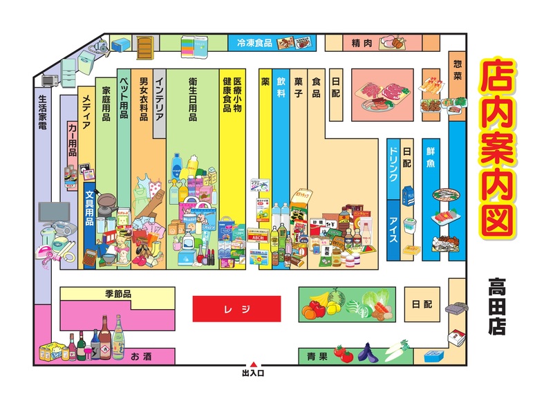 店内案内図　高田店