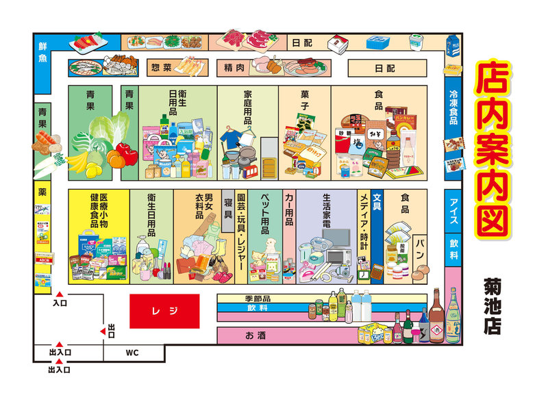 店内案内図　菊池店