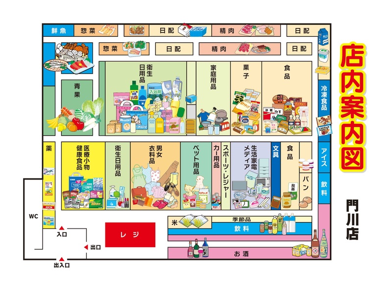 店内案内図　門川店