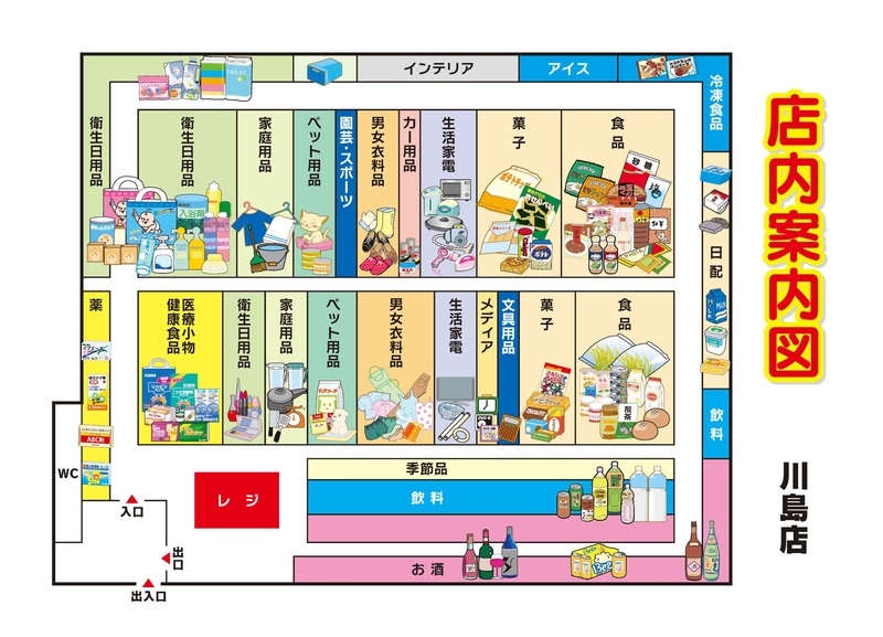 店内案内図　川島店