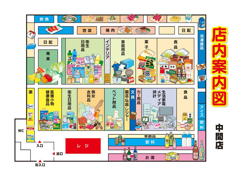 店内案内図　中間店