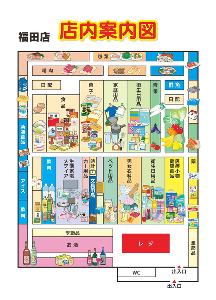 店内案内図　福田店