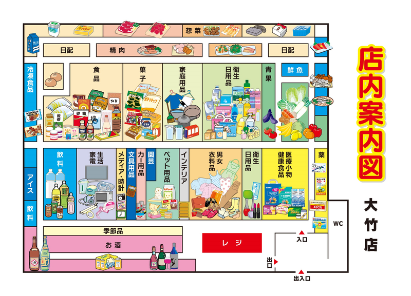 店内案内図　大竹店