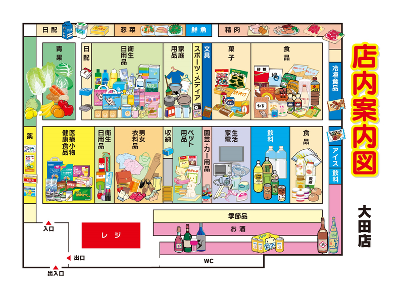 店内案内図　大田店