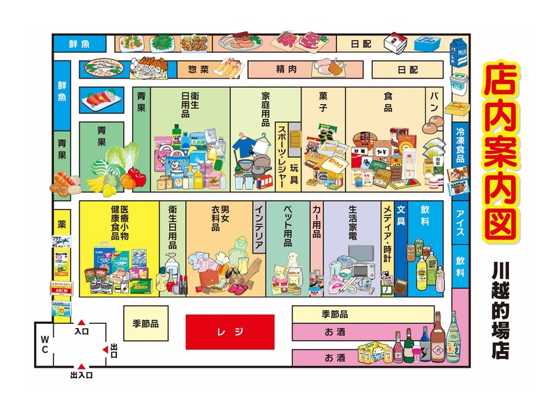 店内案内図　川越的場店